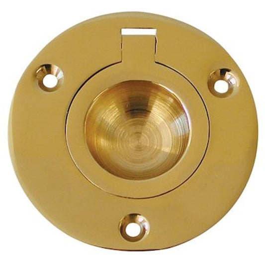 Polished Brass Round Ring Pull (51mm Diameter) 7-76002