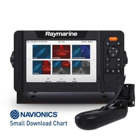 Raymarine Element 7HV HV-100 Transducer & Navionics+ Small Chart