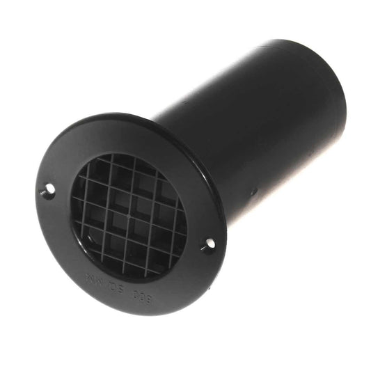 AG Round Plastic Vent with Extra Long Tail (75mm Diameter / Black) 7093050