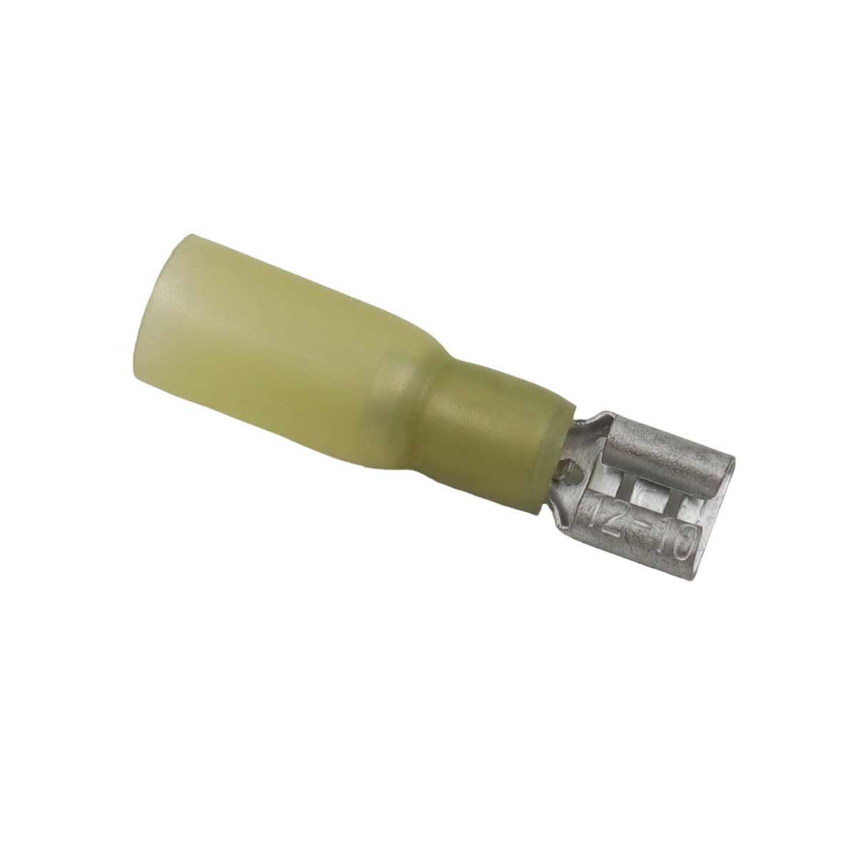 AMC Yellow Heat Shrink Female Spade Terminal (6.3mm x 0.8mm, 100 Pack) 712155