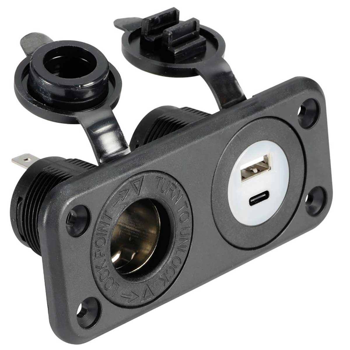 Osculati Lighter Socket + USB Plug with A+C Type Sockets 715673