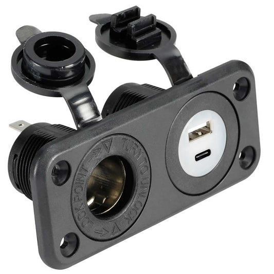 Osculati Lighter Socket + USB Plug with A+C Type Sockets 715673