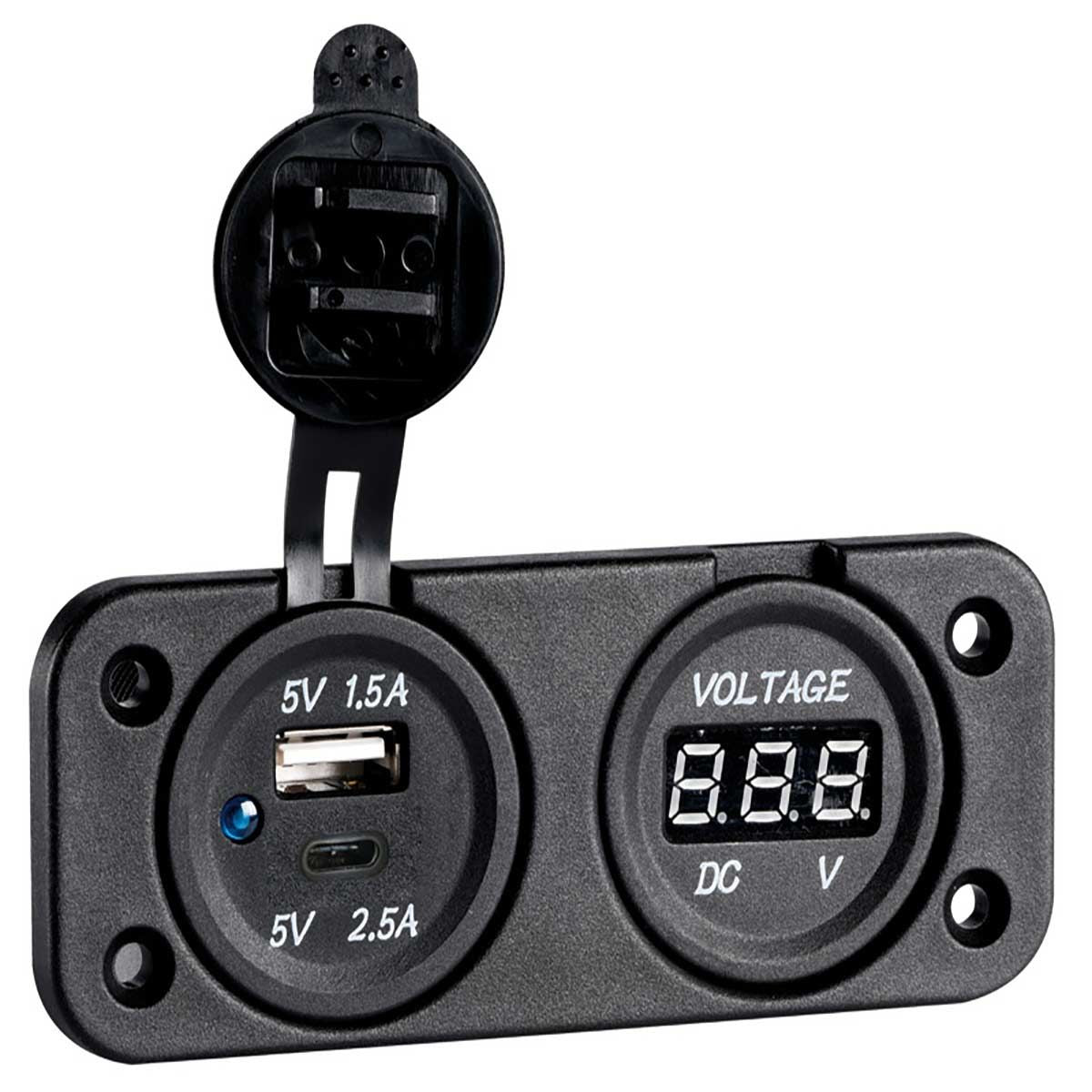 Osculati Digital Recess Voltmeter + Double USB A-C 715675