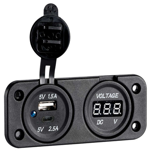 Osculati Digital Recess Voltmeter + Double USB A-C 715675