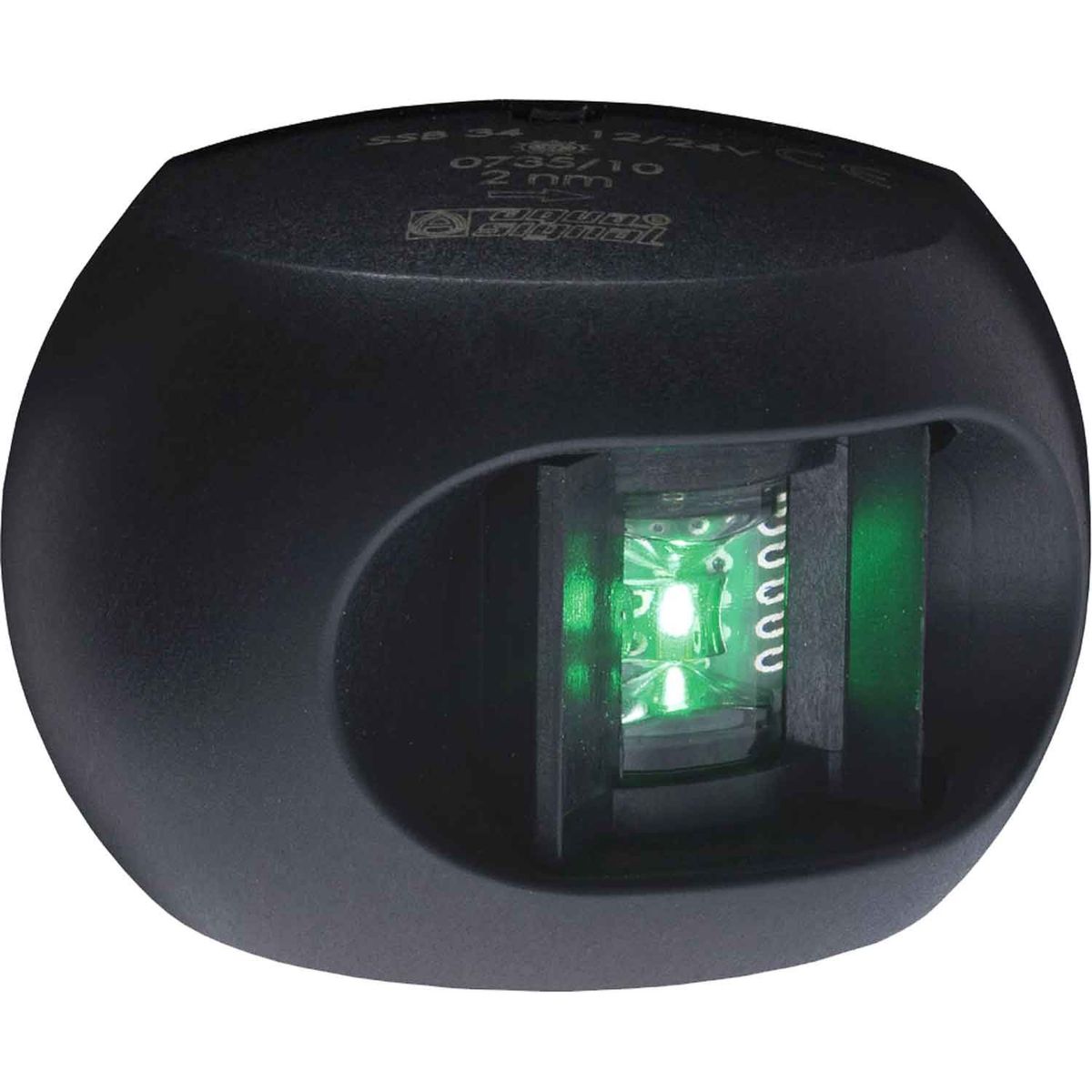 Aqua Signal 34 Starboard Green LED Navigation Light (Black Case) 721451