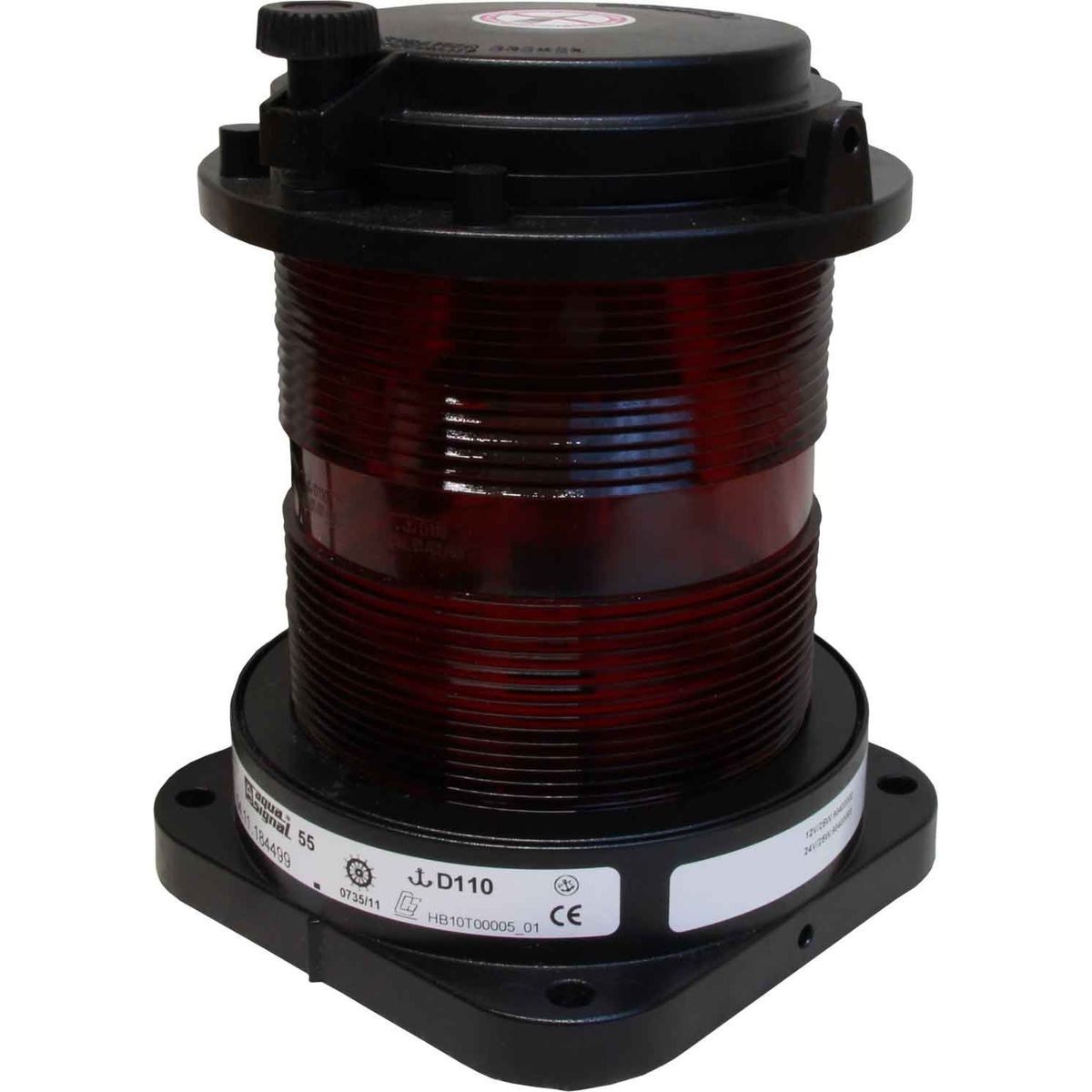Aqua Signal 55 All Round Red Navigation Light (Black Case / 24 / 25W) 721558-24