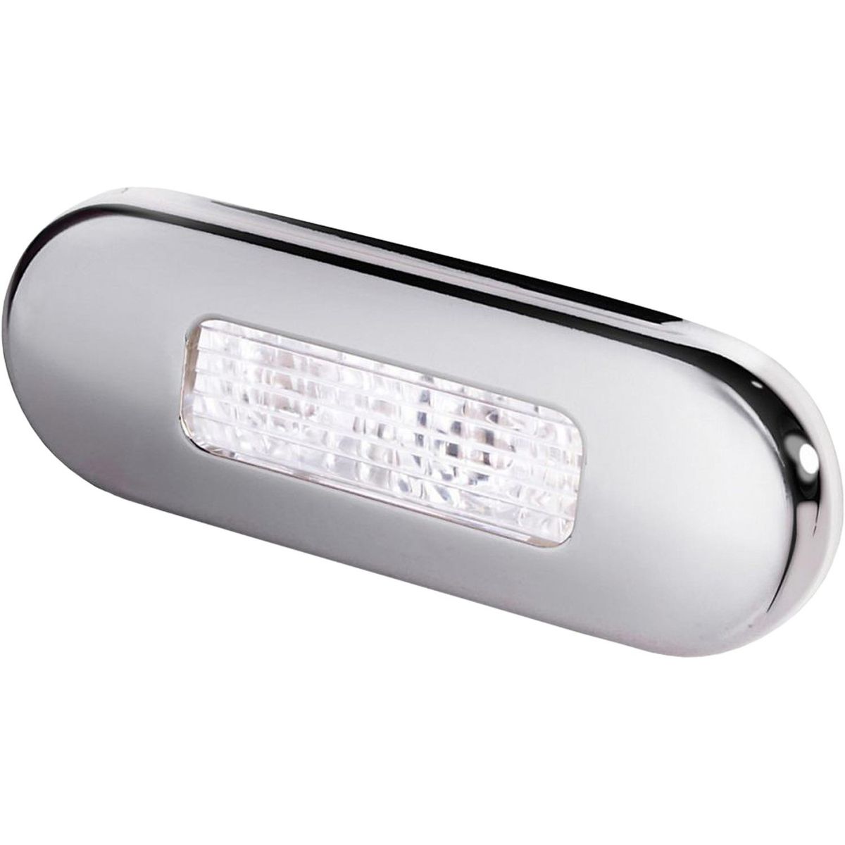 Hella Oblong LED Courtesy Light with Stainless Steel Rim (White) 724921
