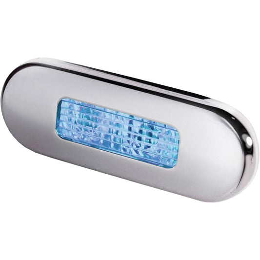 Hella Oblong LED Courtesy Light with Stainless Steel Rim (Blue) 724927