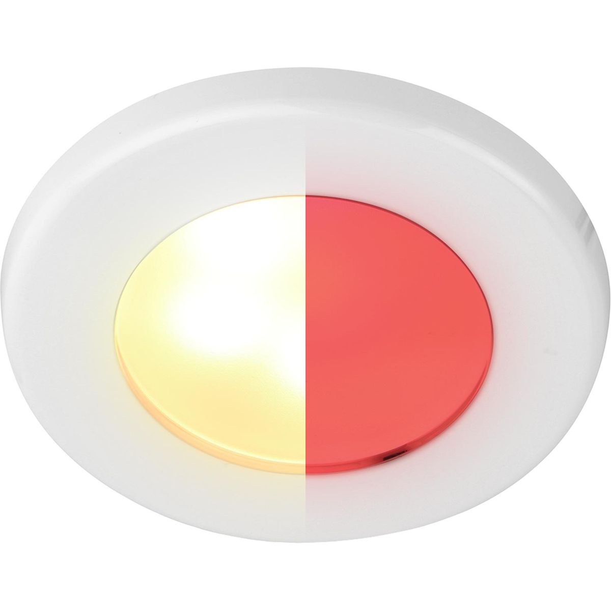 Hella EuroLED 75 Low Profile Round Light (White Case / Warm White+Red) 724994
