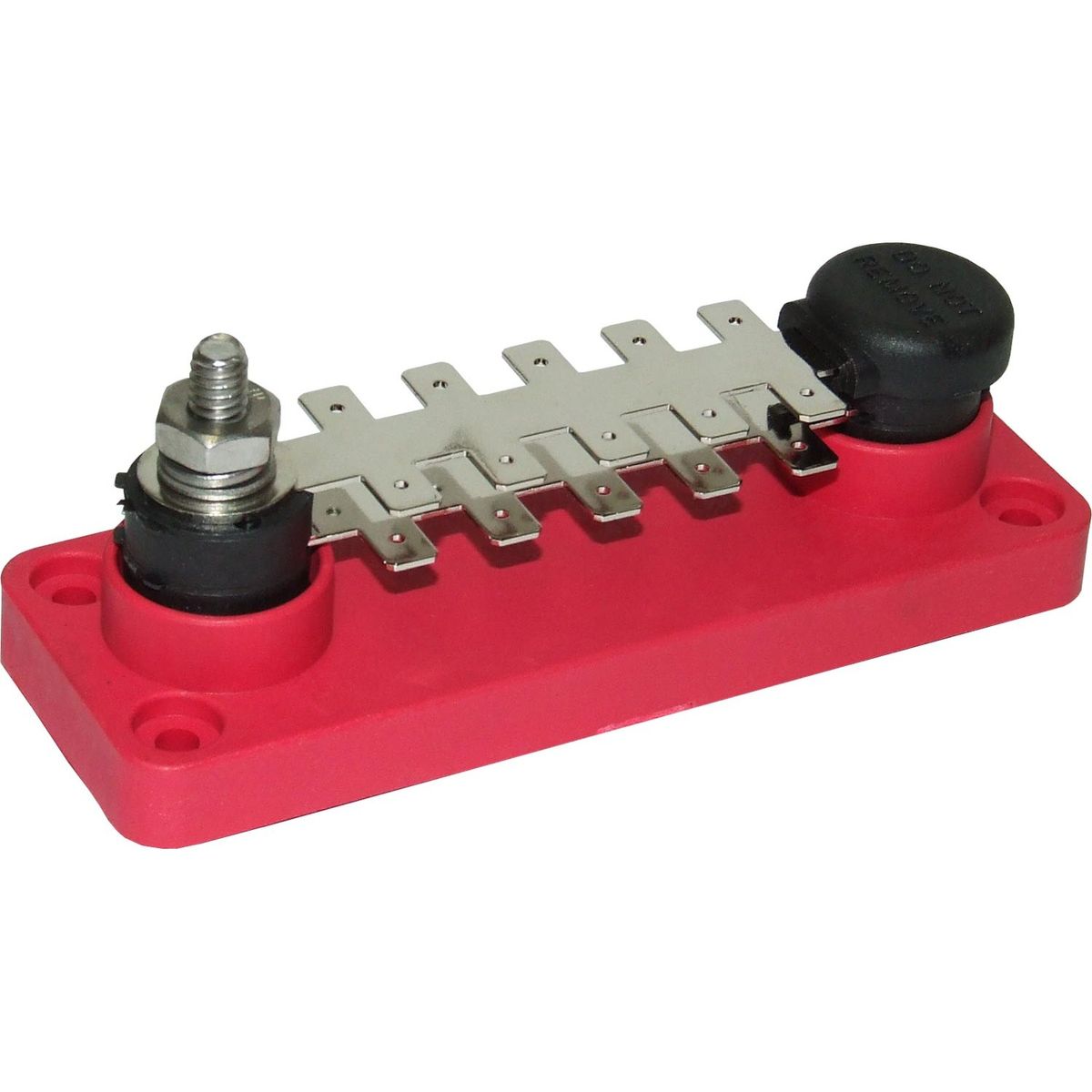 VTE Red Power Distribution Busbar (1 x 1/4" Post & 20 x 6.3mm Tabs) 729284