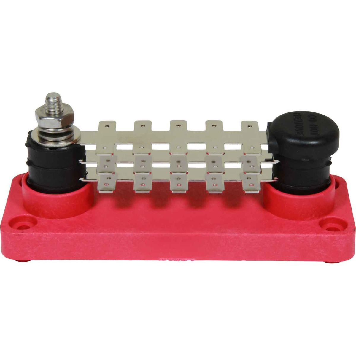 VTE Red Power Distribution Busbar (1 x 1/4" Post & 30 x 6.3mm Tabs) 729286