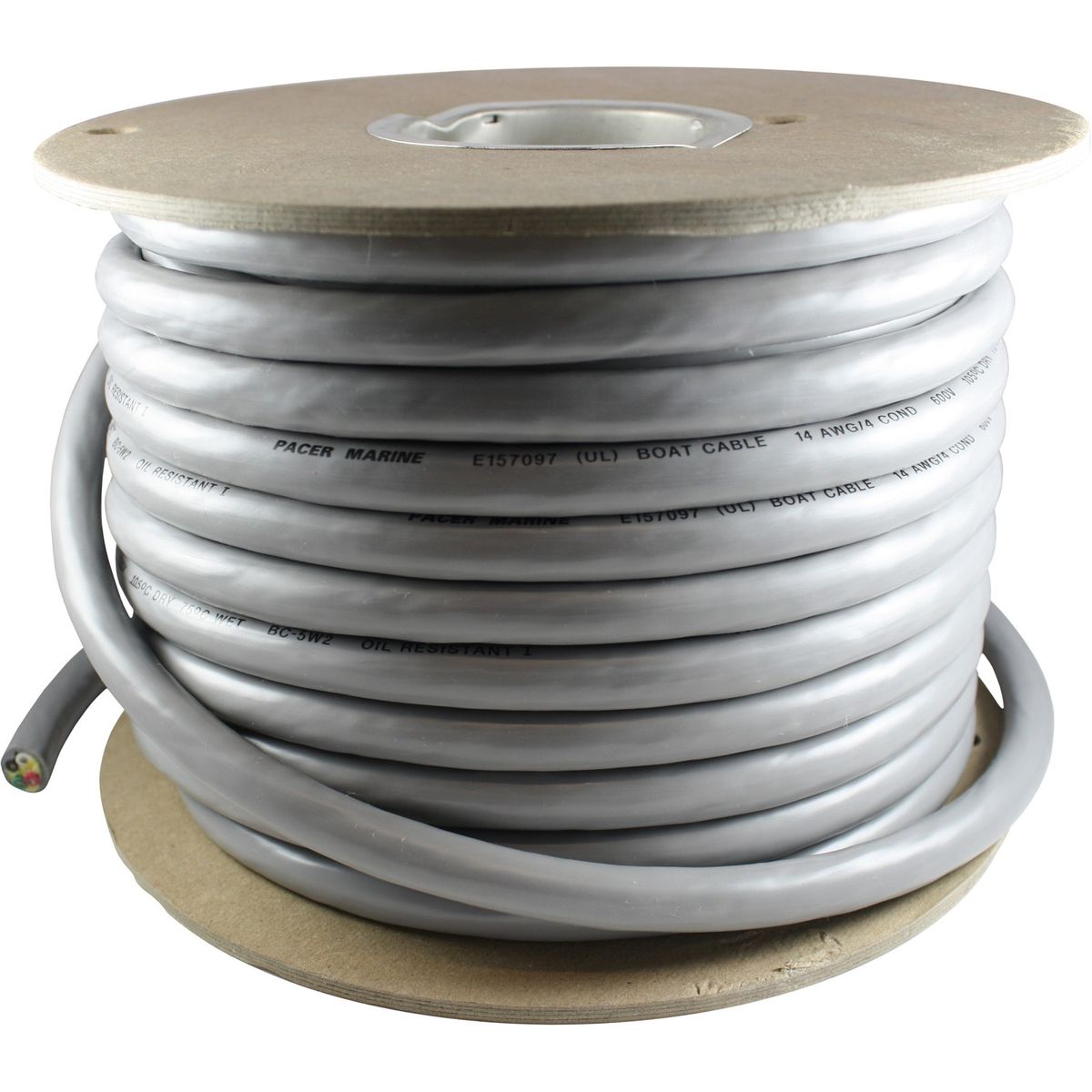UL Certified Four Core Tinned Round Cable White (14AWG / 30m Coil) 733413-E