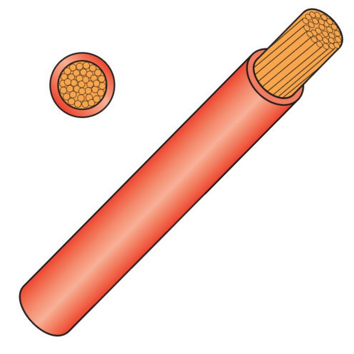 AMC 1 Core 2.5mm² Red Thin Wall Cable (50m)