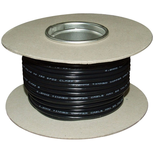 Oceanflex 1 Core 4mm&sup2; Tinned Black Thin Wall Cable (30m) 8-00773T-BK