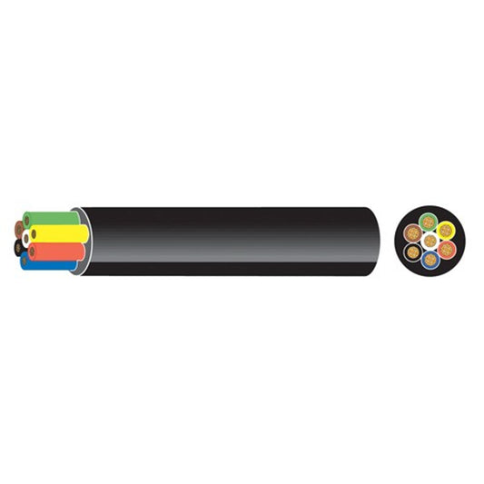 AMC 7 Core 0.75mm² Black Thin Wall Cable (30m)