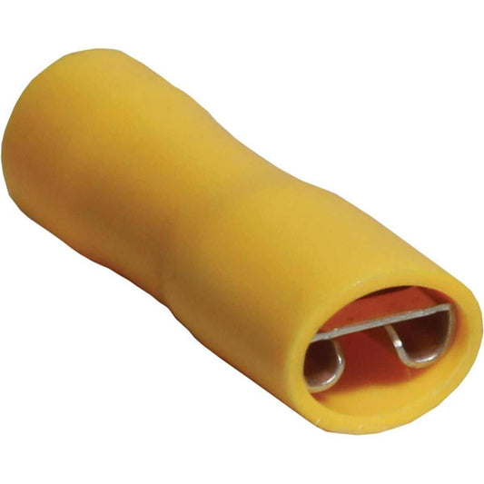 AMC Yellow Fully Insulated Female Spade Terminal (9.5m / 50 Pack)