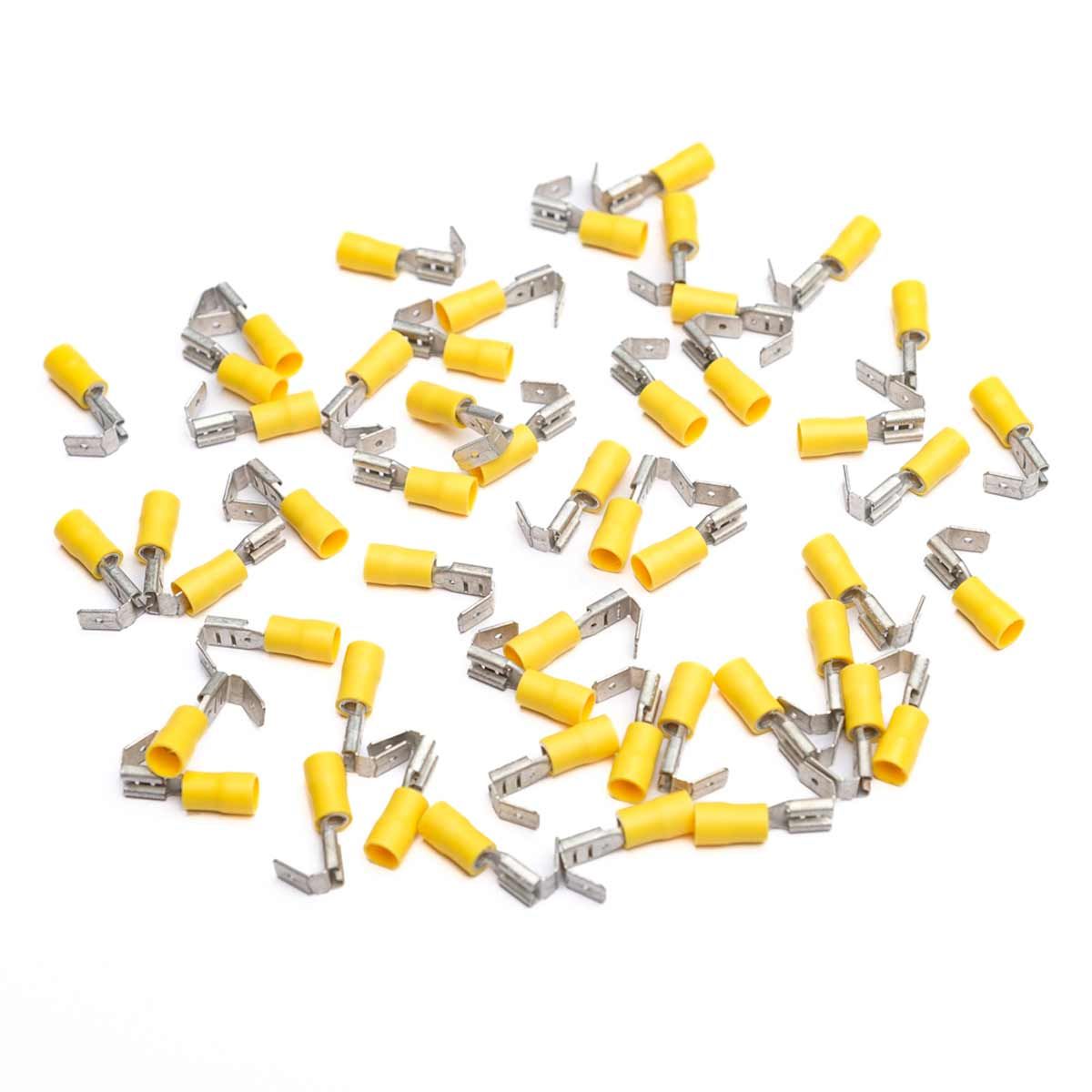 AMC Yellow Male/Female Piggyback Terminal (6.3mm x 0.8mm / 50 Pack)