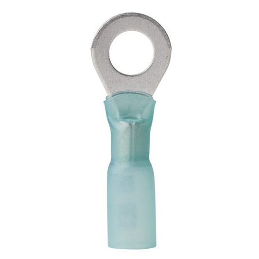 Ancor Blue Heat Shrink Ring Terminal 6.4mm ID (1mm² - 2mm² / 25 Pack)