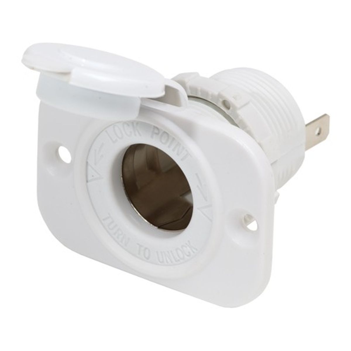 Blue Sea Dashboard Power Socket with Watertight Cap (12V DC / White)