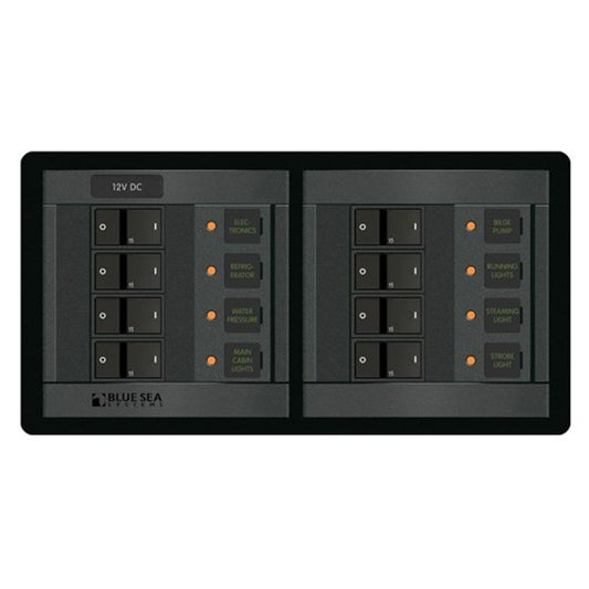 Blue Sea 360 DC Circuit Breaker Panel (12V / 8-Way / 15A)
