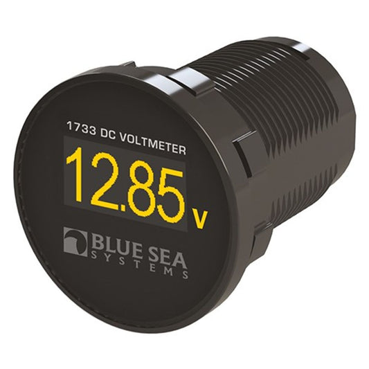 Blue Sea Mini OLED DC Voltmeter (12V / 24V / Yellow Screen) 8-21733