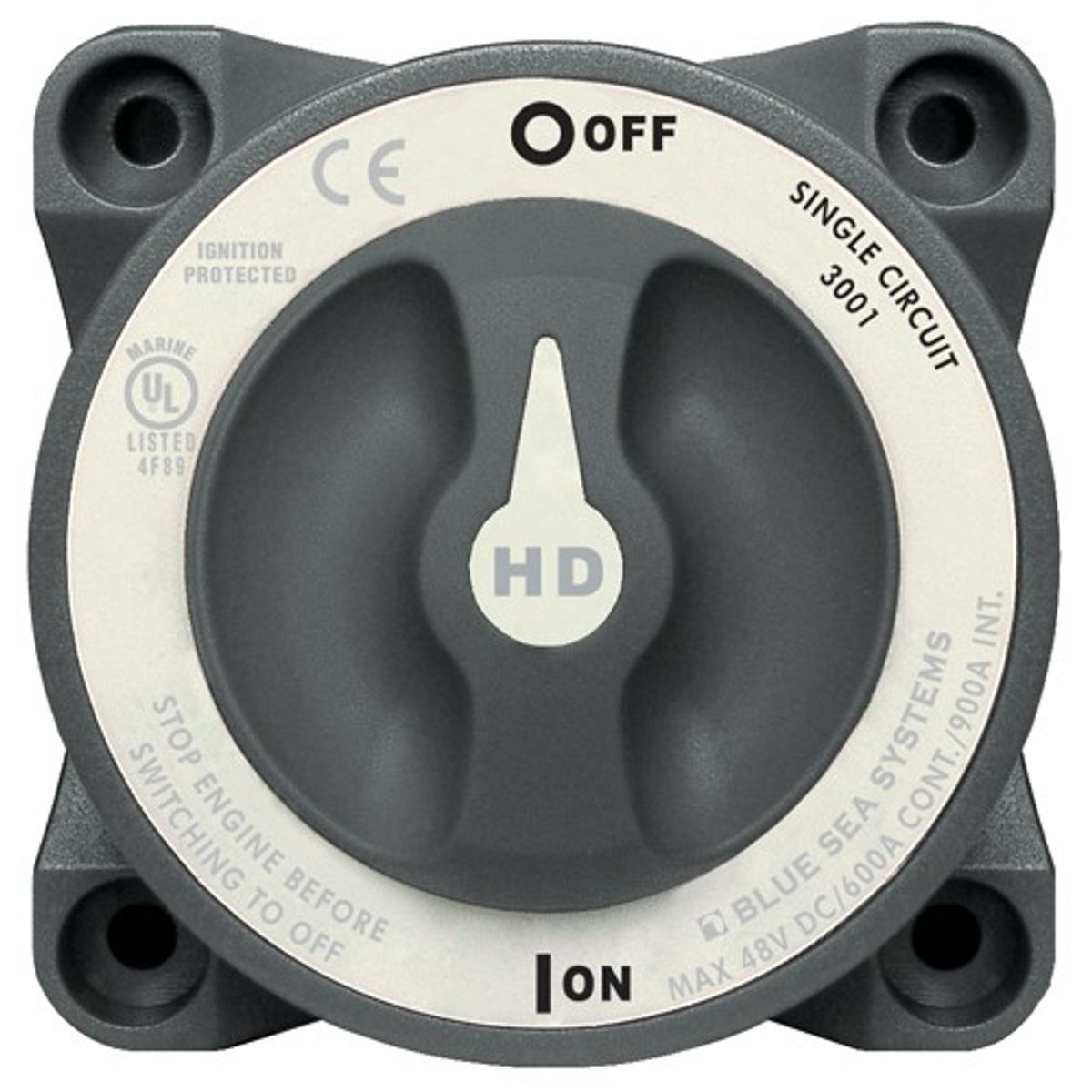 Blue Sea Heavy Duty Battery Switch with AFD (600A / On/Off)