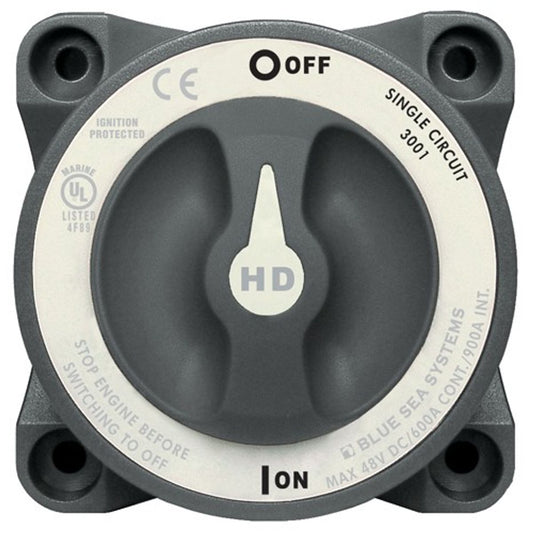 Blue Sea Heavy Duty Battery Switch with AFD (600A / On/Off)