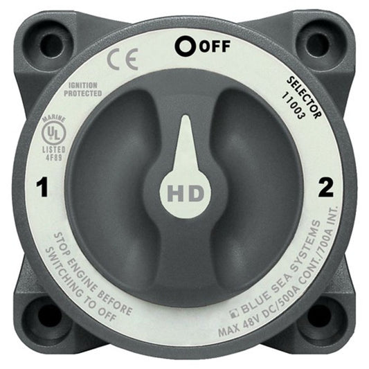Blue Sea Heavy Duty Battery Switch with AFD (500A / 3-Way)
