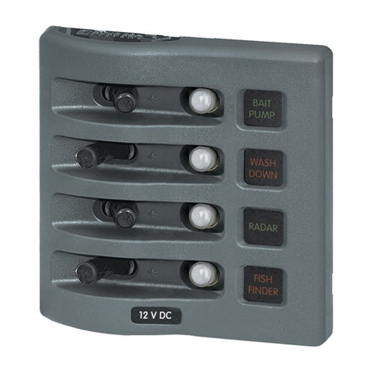 Blue Sea 4-Way Waterproof Circuit Breaker Panel Grey (12V / 24V)