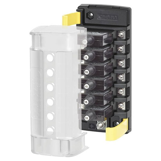 Blue Sea ST CLB Circuit Breaker Block with Common Ground (6-Way)