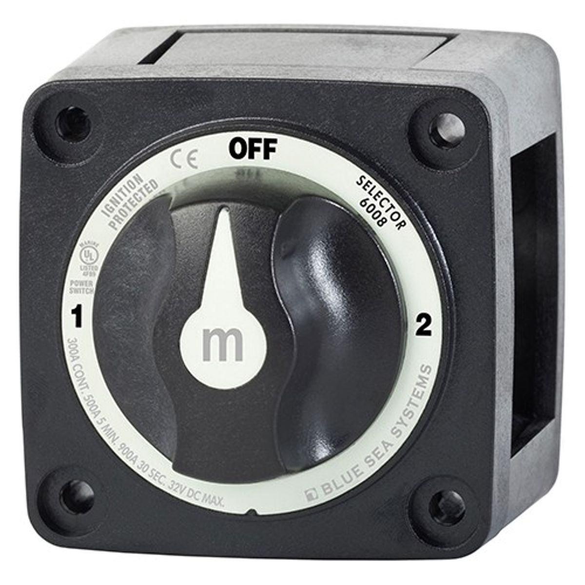 Blue Sea M Series Battery Switch 3 Position Selector (300A / Black)