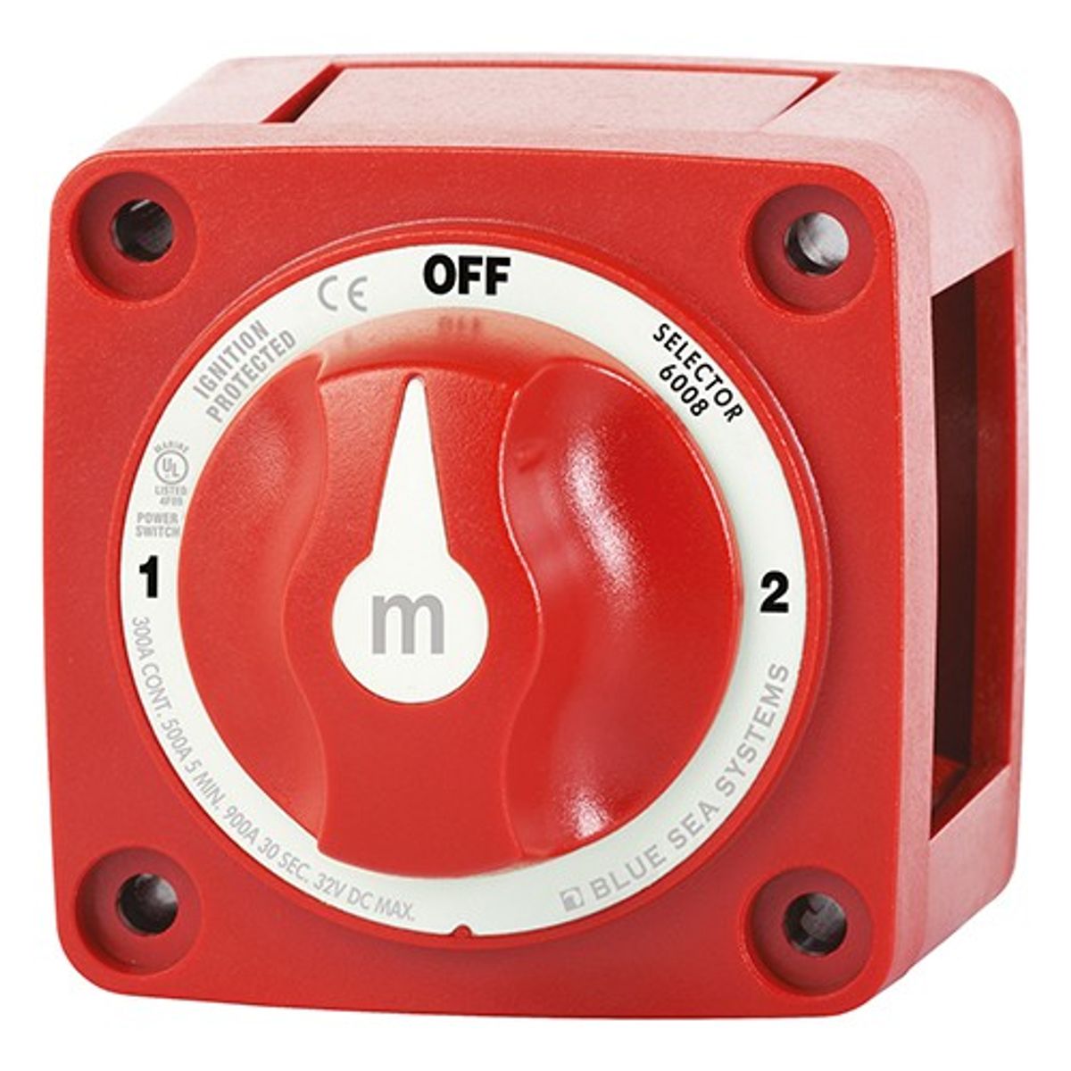 Blue Sea M Series Battery Switch 3 Position Selector (300A / Red)