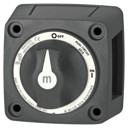 Blue Sea M Series Dual Circuit Battery Switch (300A / On/Off / Black)