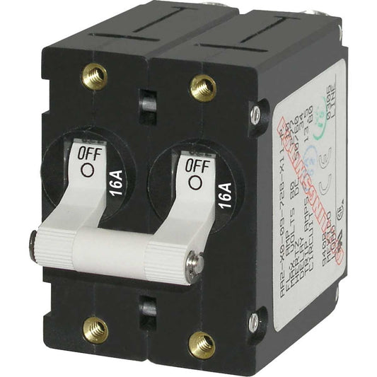 Blue Sea A-Series Toggle Circuit Breaker (16A / White / Double Pole)