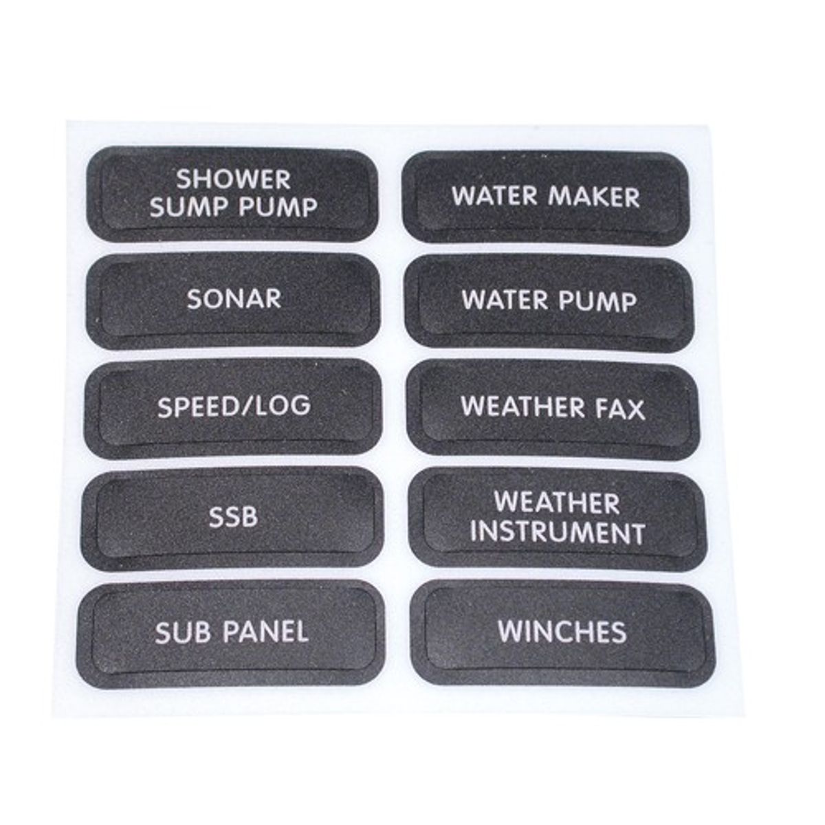 Blue Sea DC Panel Label Kit (120 Labels / Black) 8-28039