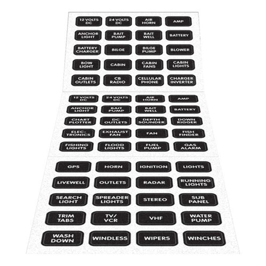 Blue Sea Small Format Label Kit (60 Labels / Black) 8-28214