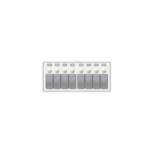 Blue Sea Contura Waterproof Switch Panel Horizontal White (8-Position)