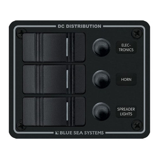 Blue Sea Contura Waterproof DC Circuit Breaker Panel (12V/24V / 3-Way)