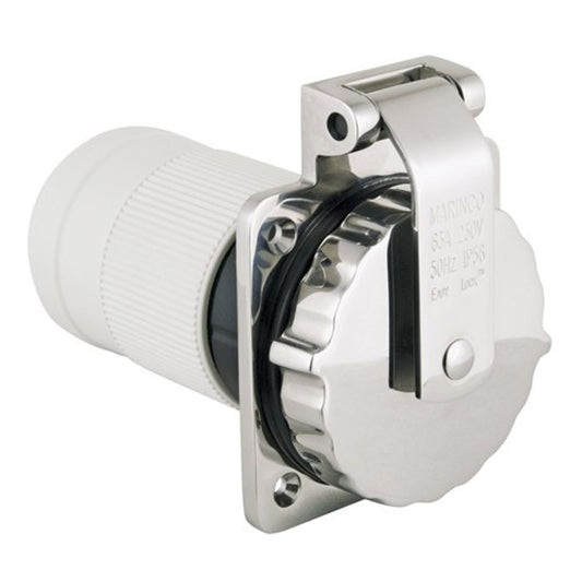 Marinco Stainless Shore Power Inlet Socket with Easy Lock (63A / 230V) 8-45100