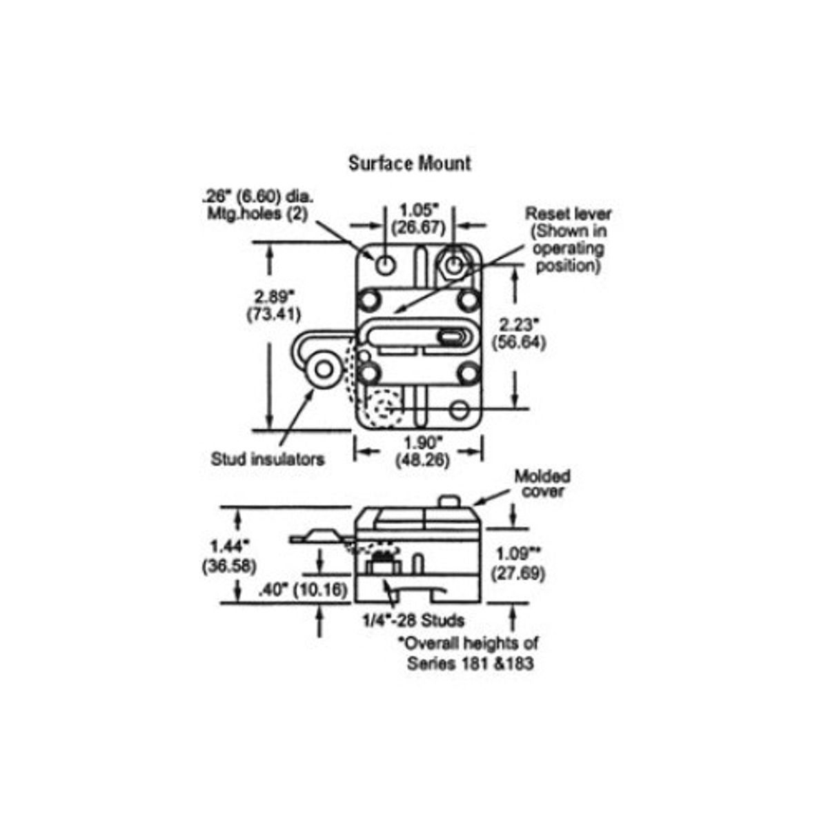 BEP Surface Mount Thermal Circuit Breaker (30A / Single Pole)