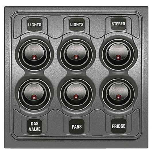BEP 6-Way Contour Interior 1000 Series Switch Panel (12V DC)