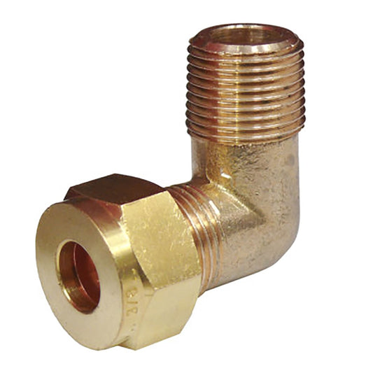 AG Brass Compression Elbow (1/2" BSPT Male to 1/2" Compression) 8031