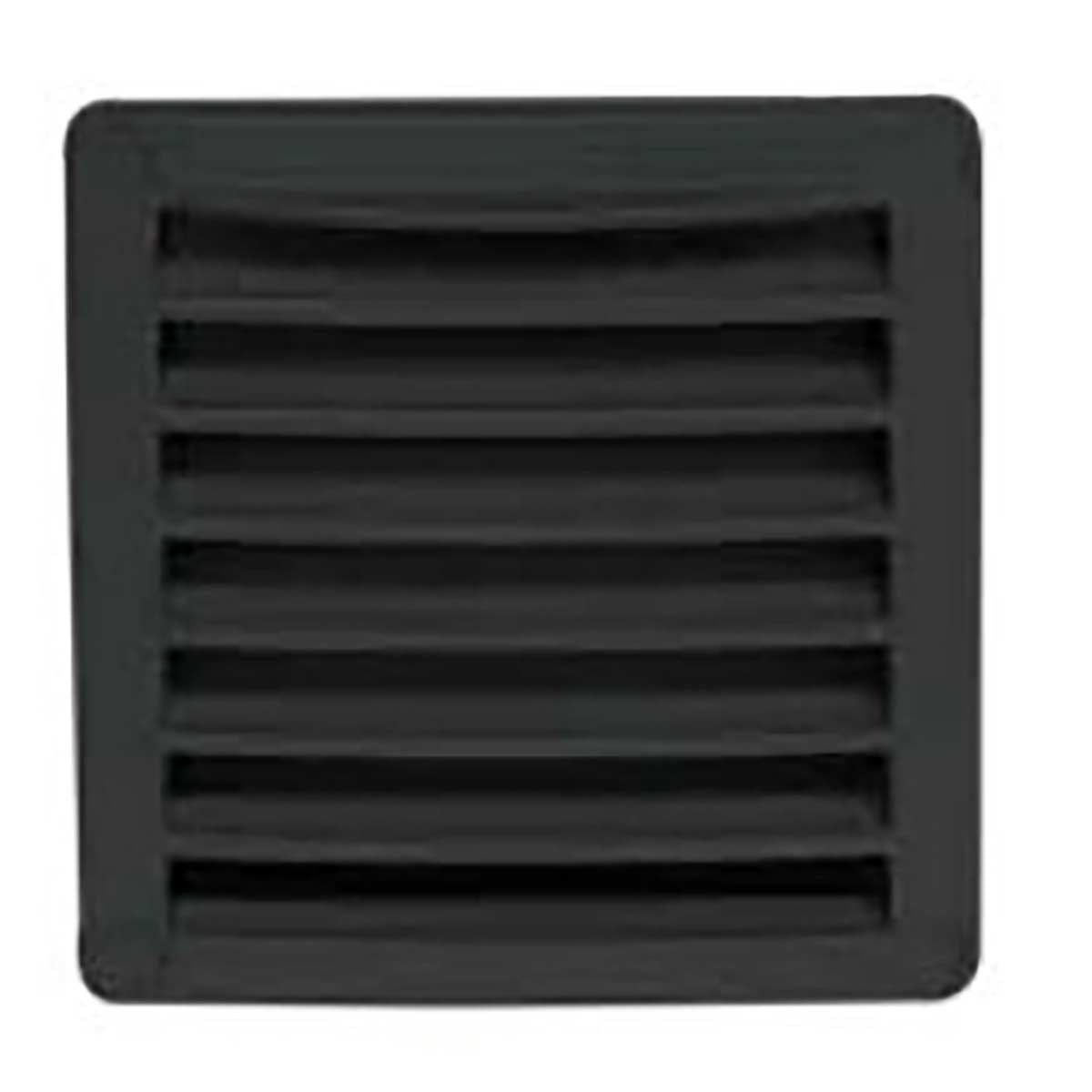 Can SB Plastic Louvred Vent 118 x 118mm Black 813543