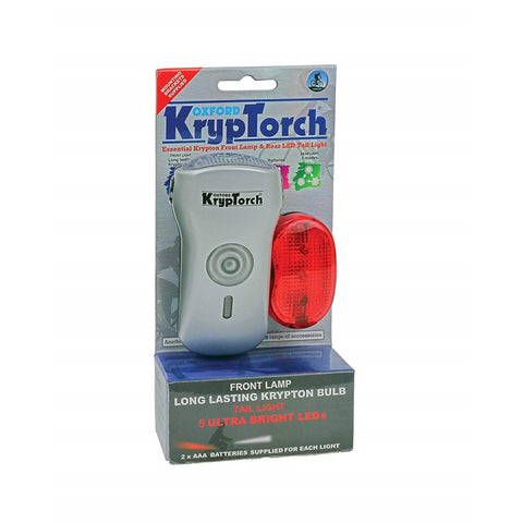 Oxford Kryptorch Front Lamp with LED Tail Light - Silver