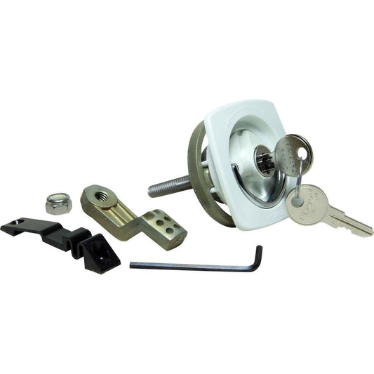 Perko 0931 Locking Flush Latch (With Number 1 Cam Bar & Keys / White) 827971