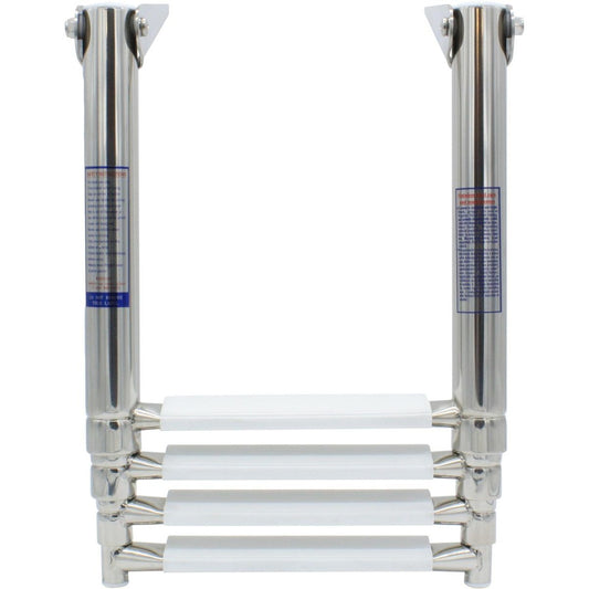 Osculati Stainless Steel 4 White Step Telescopic Ladder (1156 x 394mm) 831224