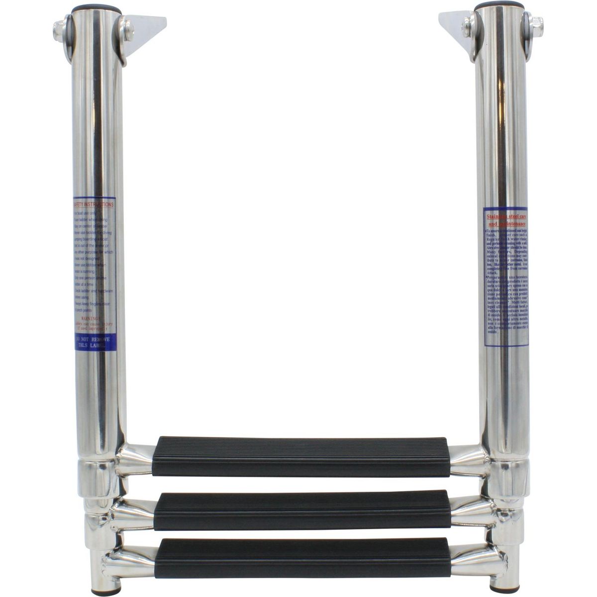 Osculati Stainless Steel 3 Black Step Telescopic Ladder (889 x 300mm) 831233