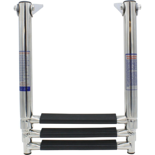 Osculati Stainless Steel 3 Black Step Telescopic Ladder (889 x 300mm) 831233