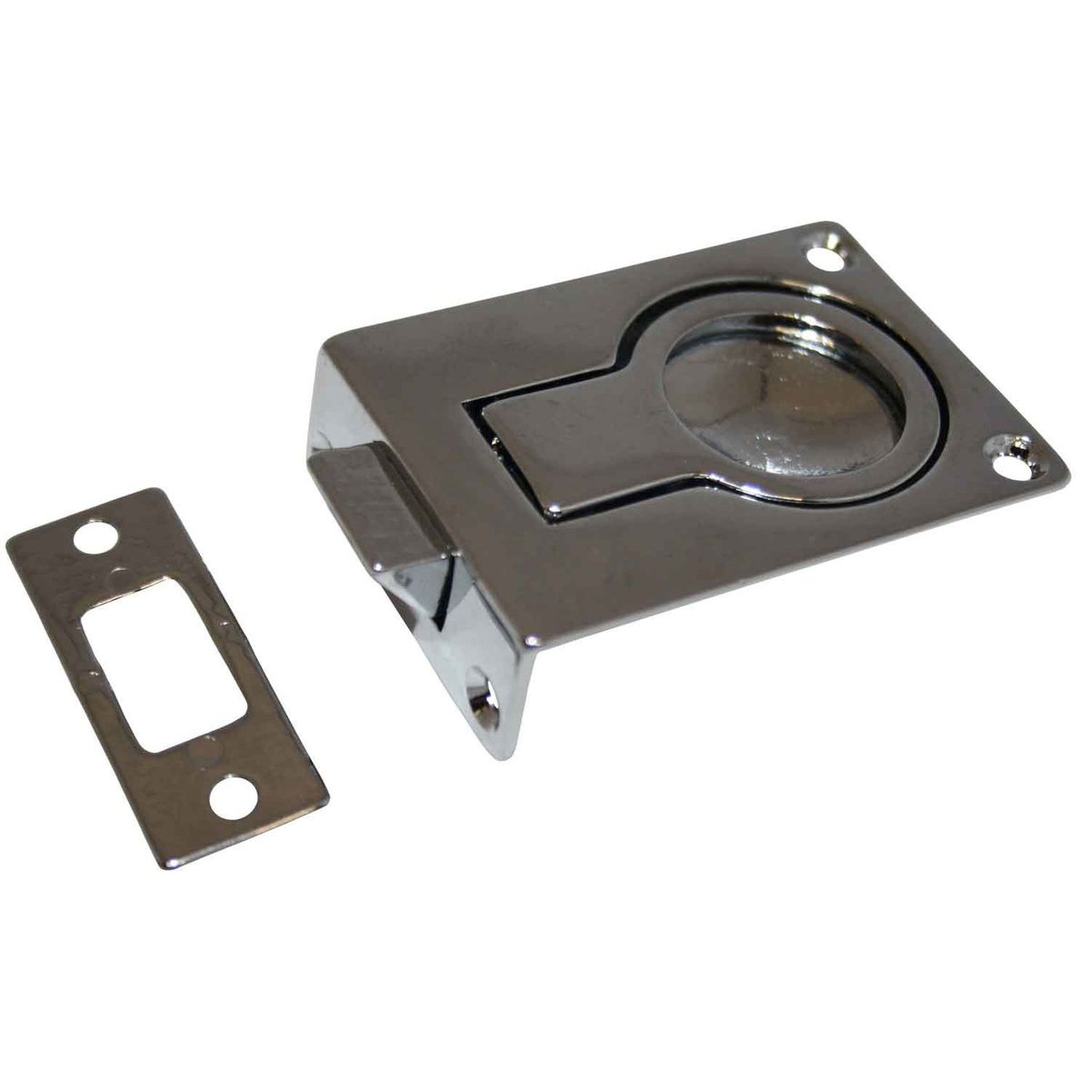 Foresti & Suardi Flush Ring Pull Lifting Catch Chrome Plated Brass 831301