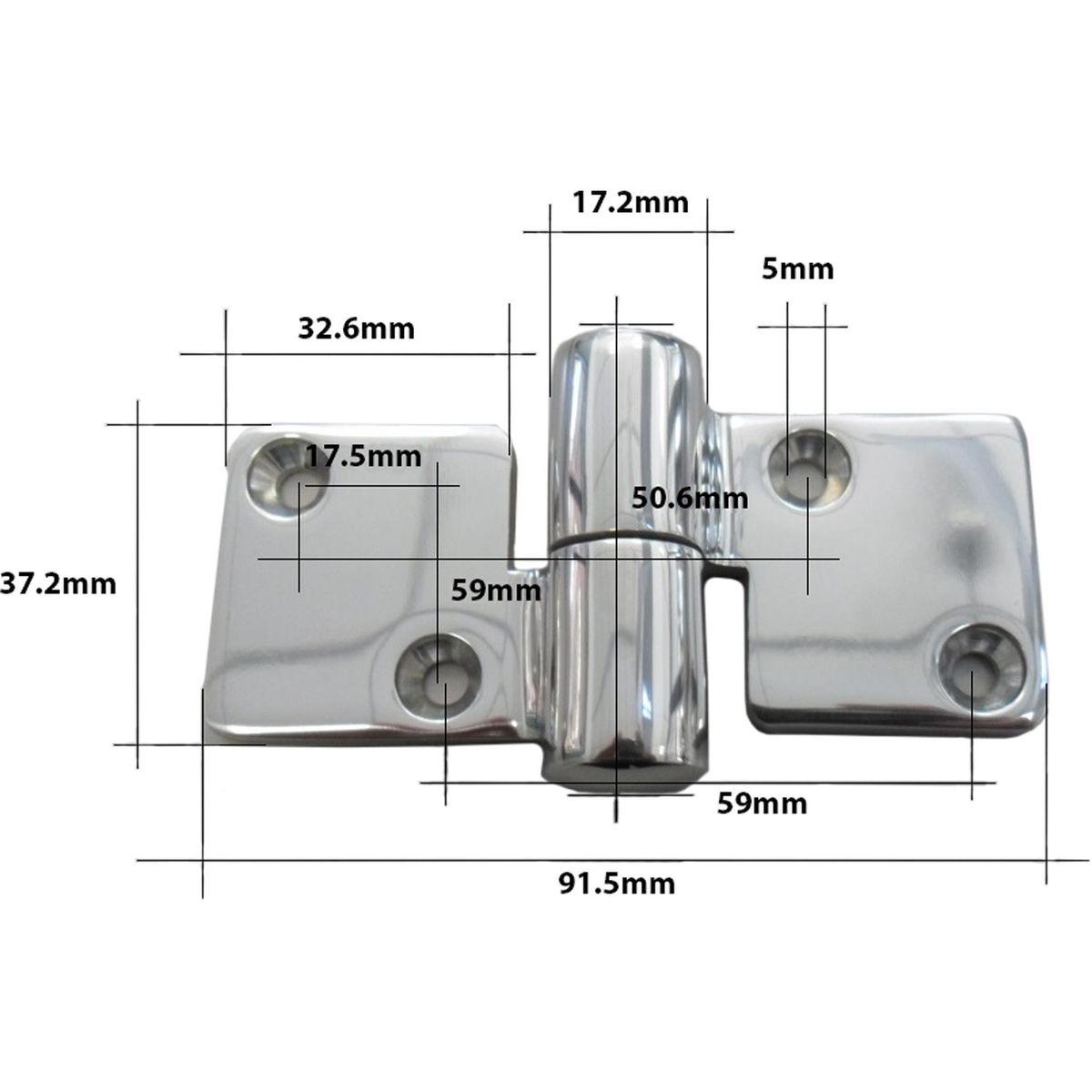 Osculati Stainless Steel Hinge (100mm x 50mm / Right Hand) 831422